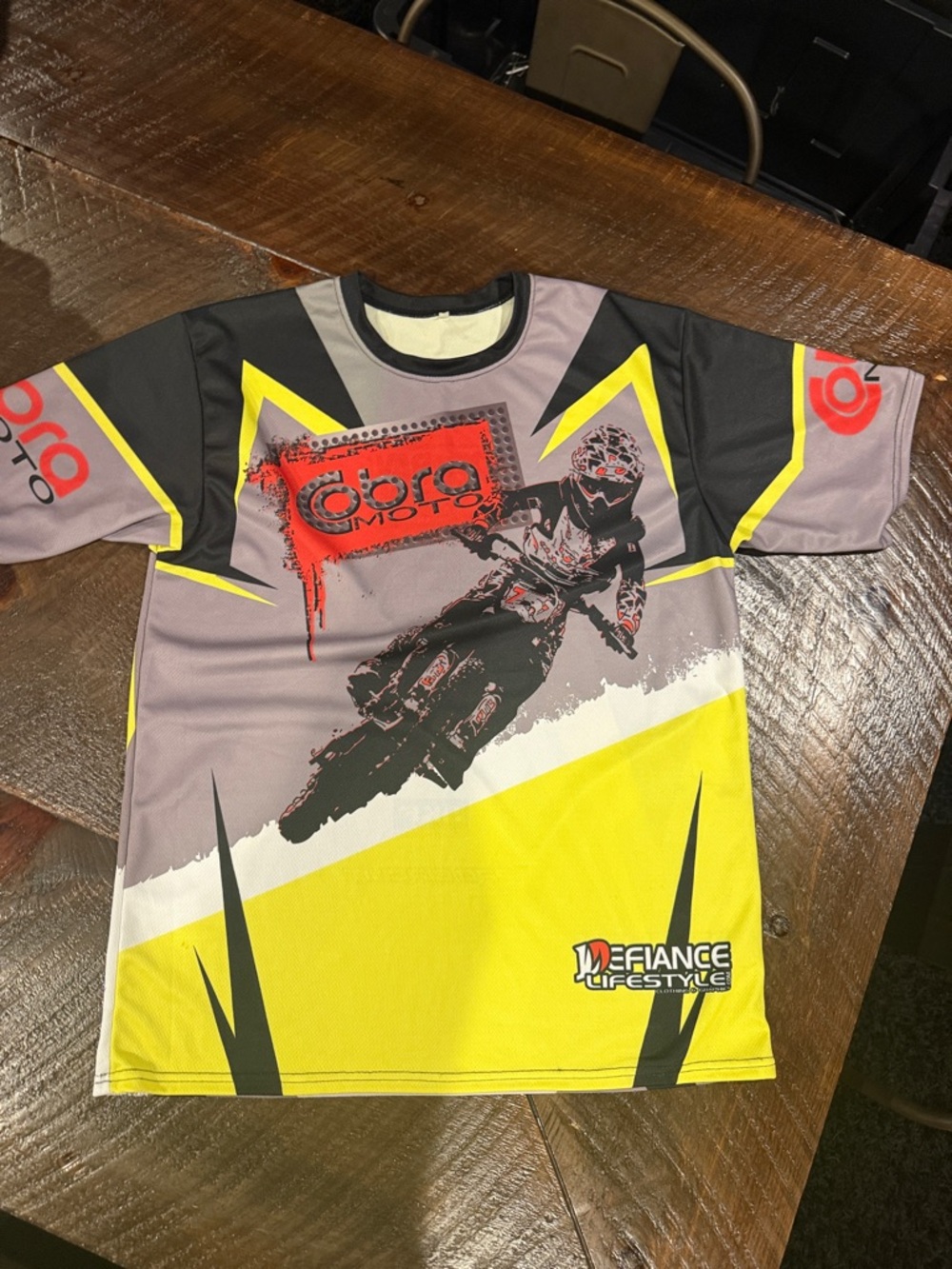 Defiance Lifestyle Men’s Yellow & Gray Motocross Jersey-
